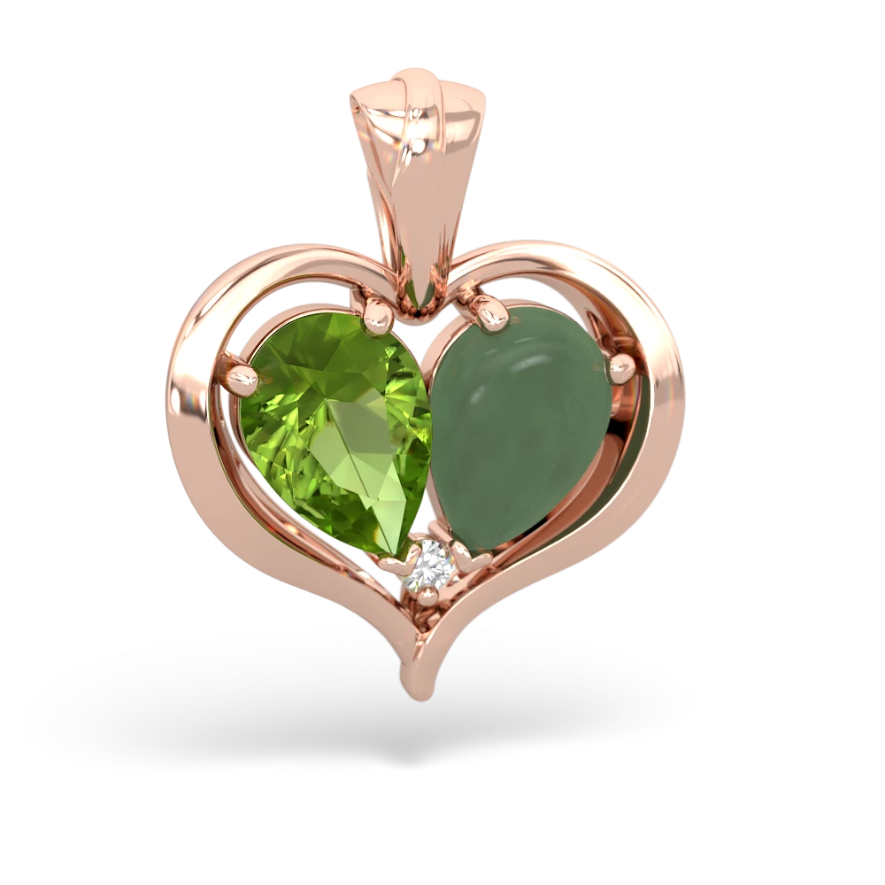 Peridot Two Become One 14K Rose Gold pendant P5330