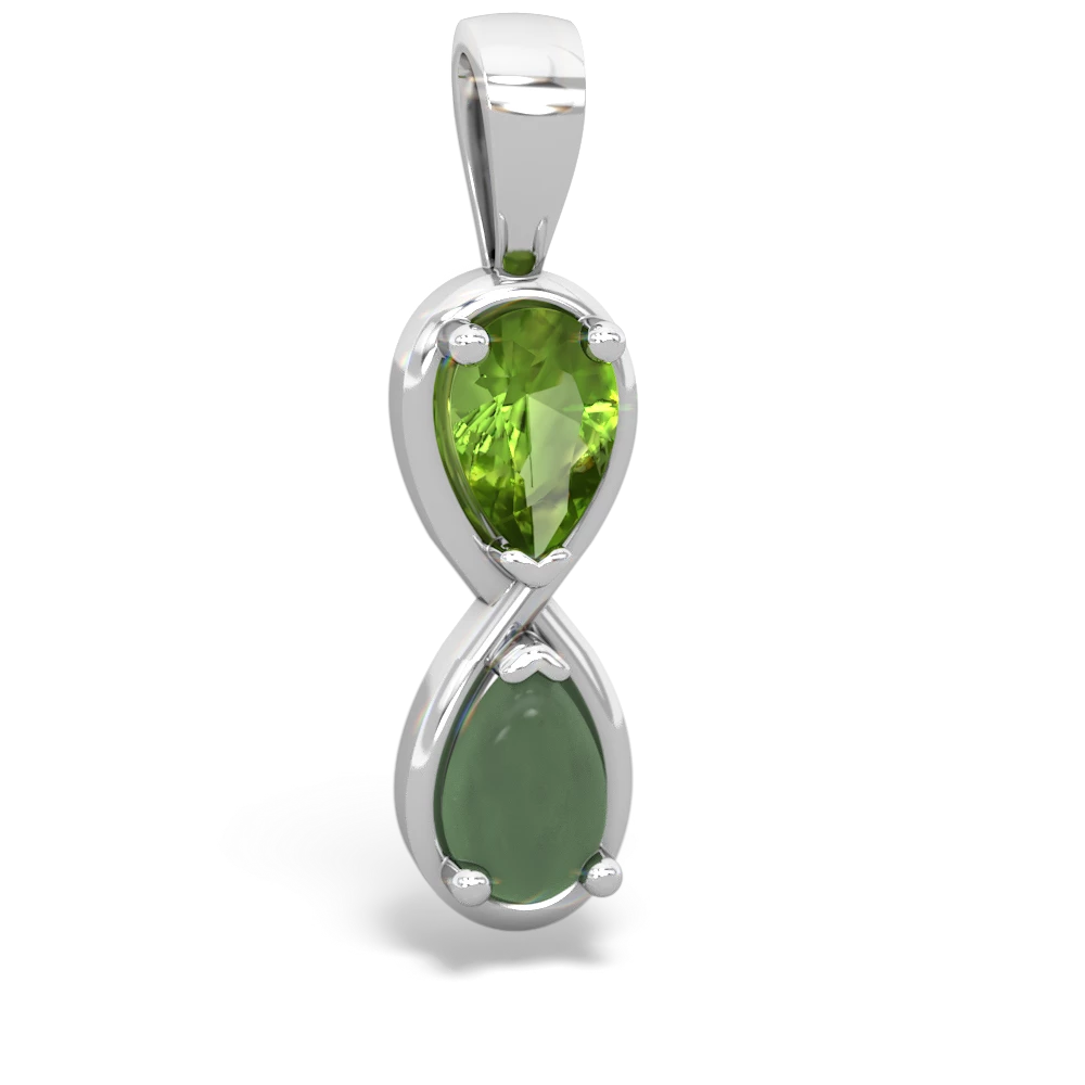 Peridot Infinity 14K White Gold pendant P5050