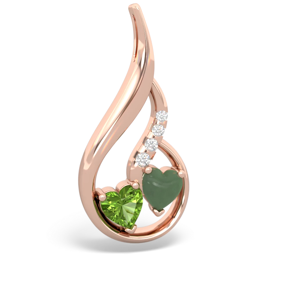 Peridot Keepsake Curves 14K Rose Gold pendant P5450