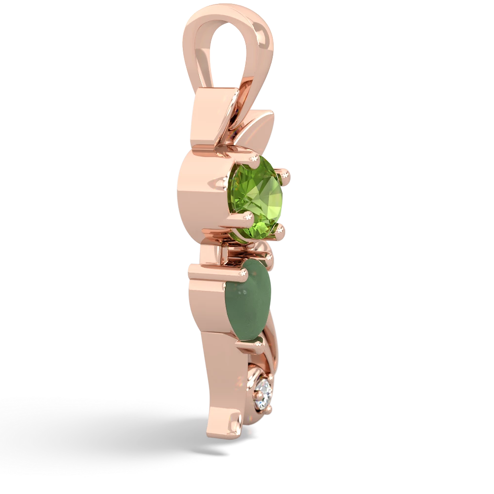 Peridot Kitten 14K Rose Gold pendant P5780