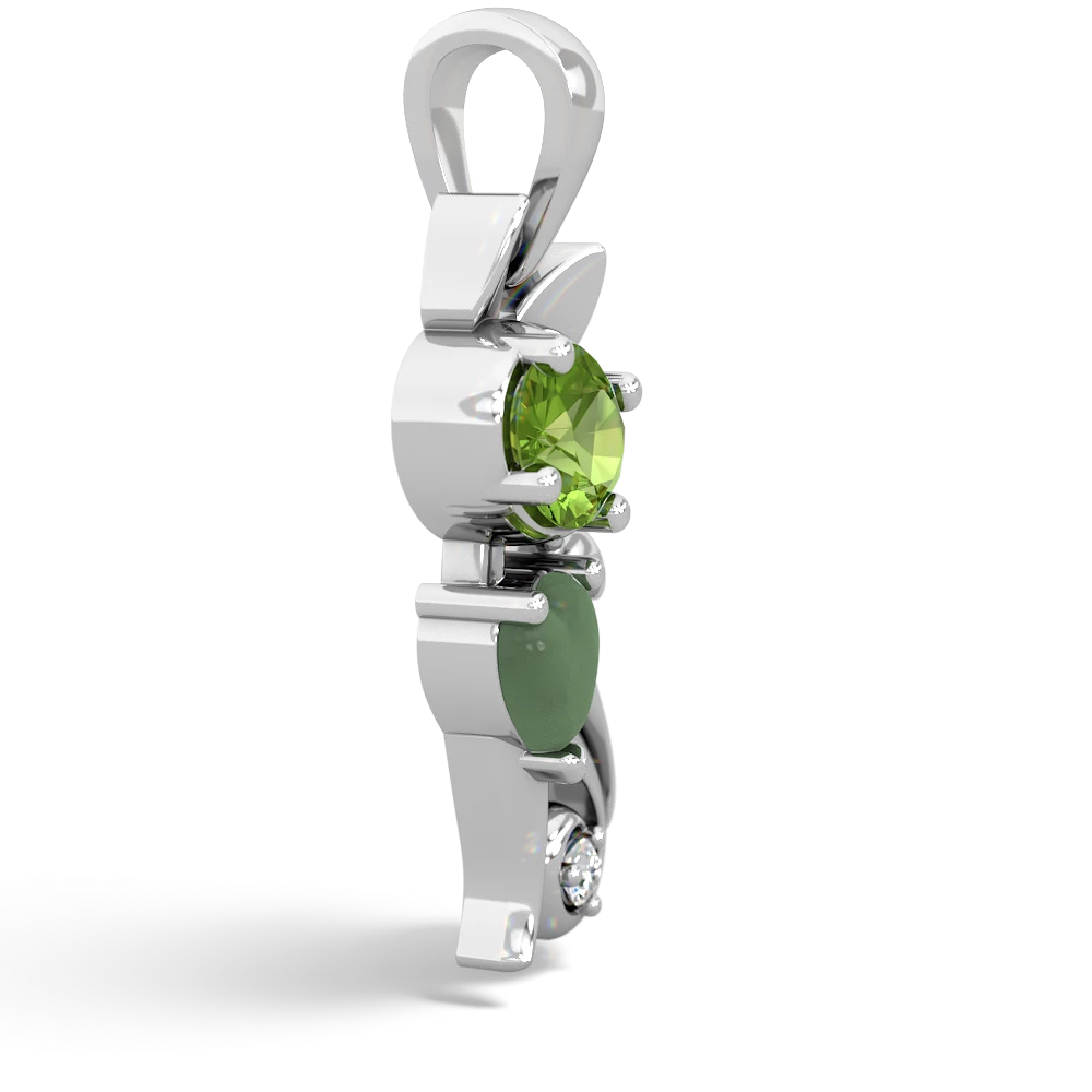 Peridot Kitten 14K White Gold pendant P5780