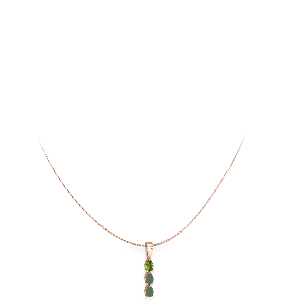 Peridot Dew Drops 14K Rose Gold pendant P2251