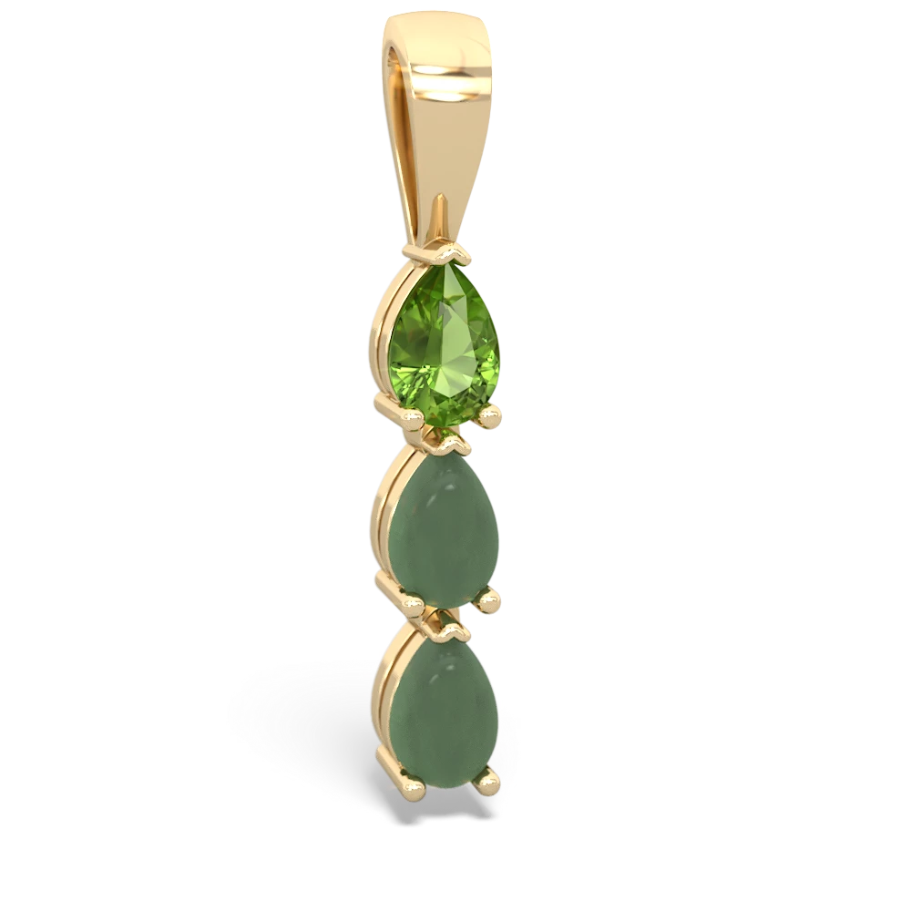 Peridot Dew Drops 14K Yellow Gold pendant P2251