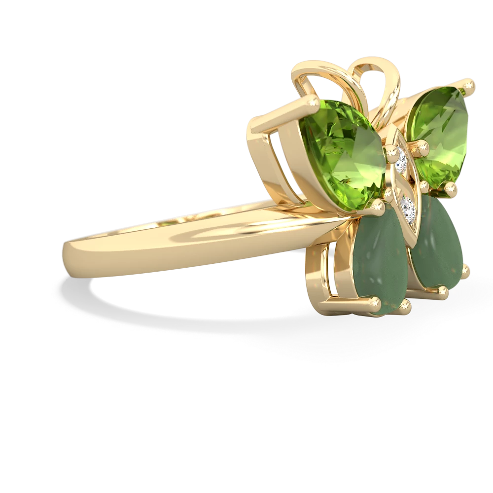 Peridot Butterfly 14K Yellow Gold ring R2215