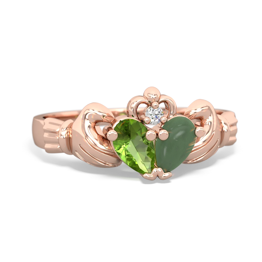 Peridot 'Our Heart' Claddagh 14K Rose Gold ring R2388