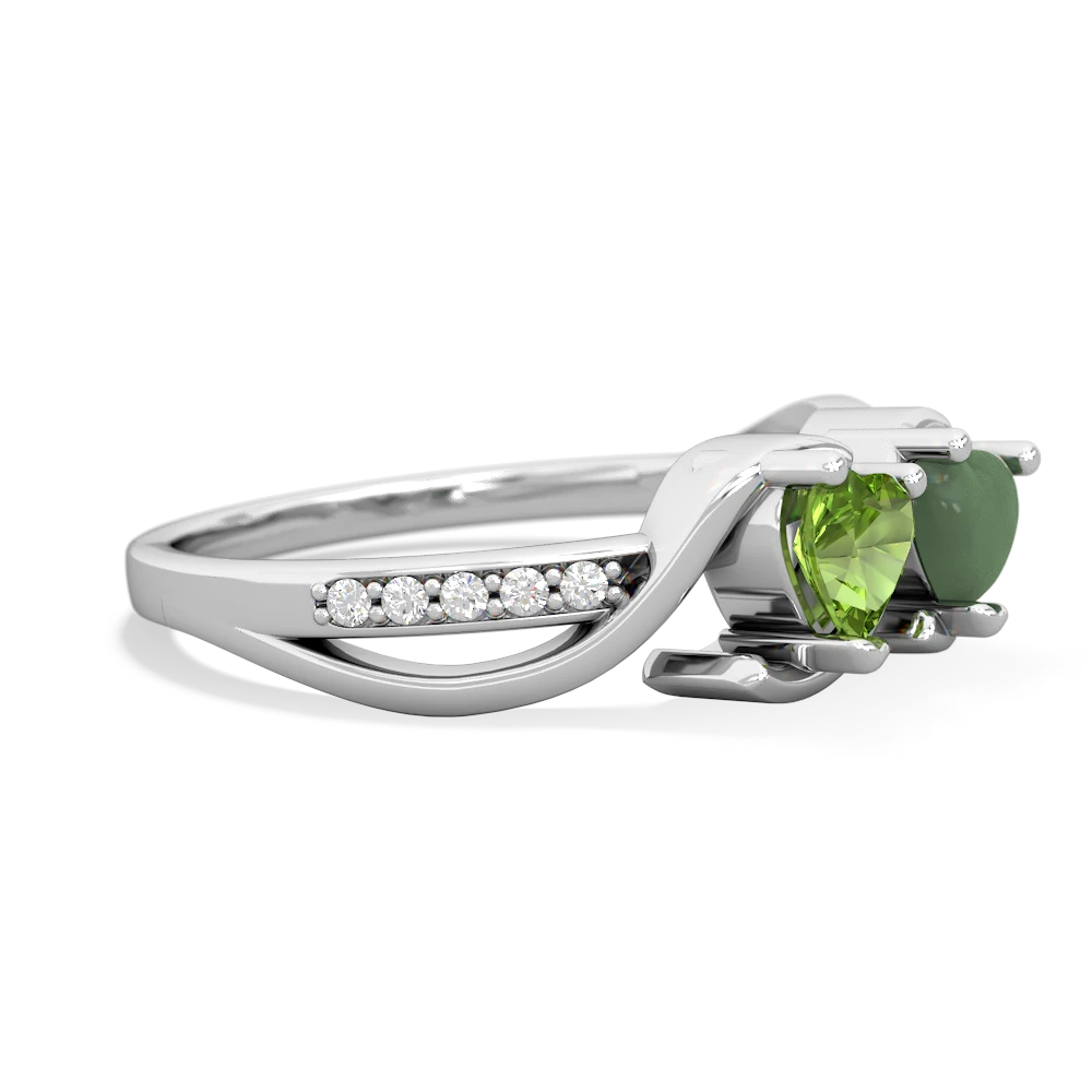 Peridot Side By Side 14K White Gold ring R3090