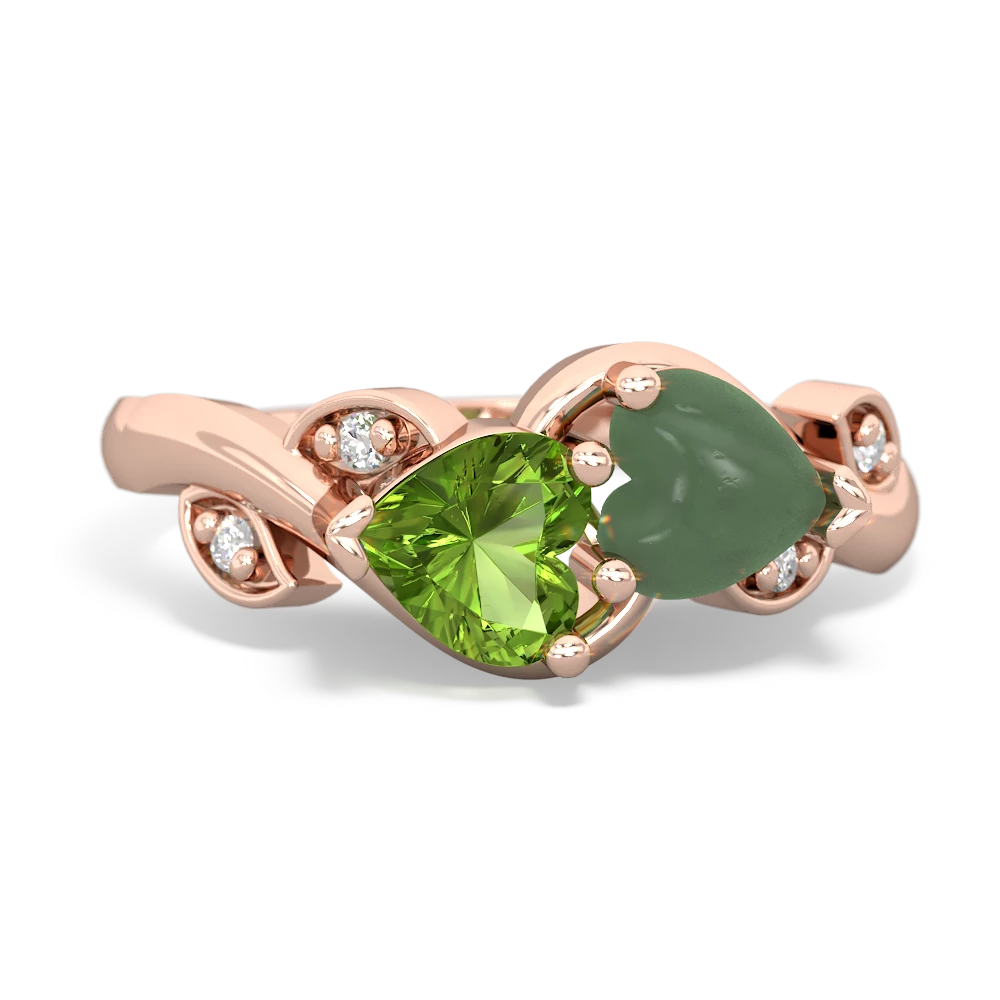 Peridot Floral Elegance 14K Rose Gold ring R5790