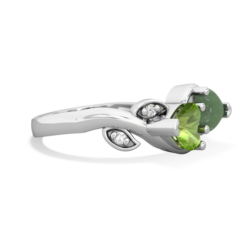 Peridot Floral Elegance 14K White Gold ring R5790