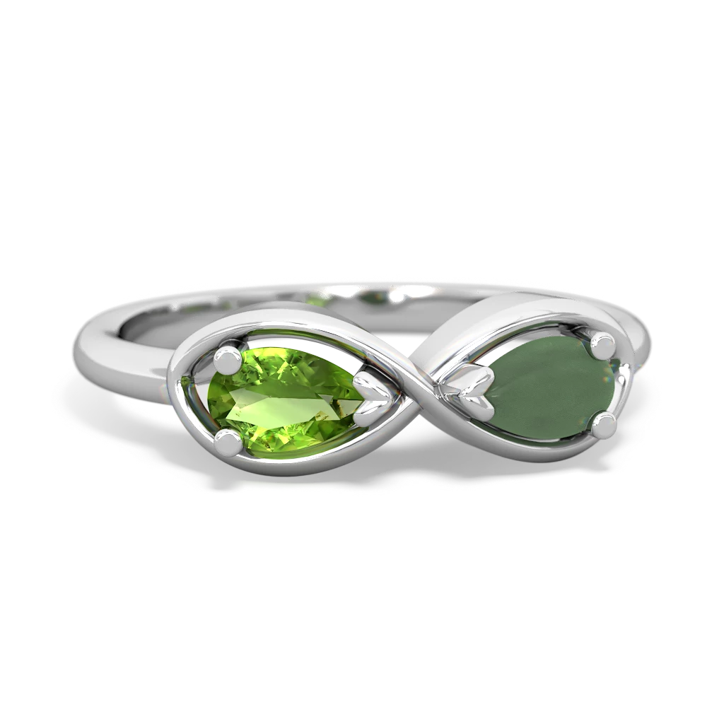 Peridot Infinity 14K White Gold ring R5050