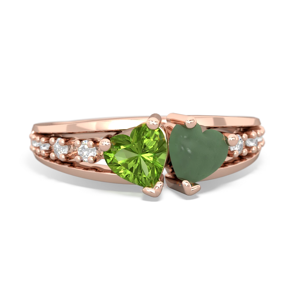 Peridot Heart To Heart 14K Rose Gold ring R3342