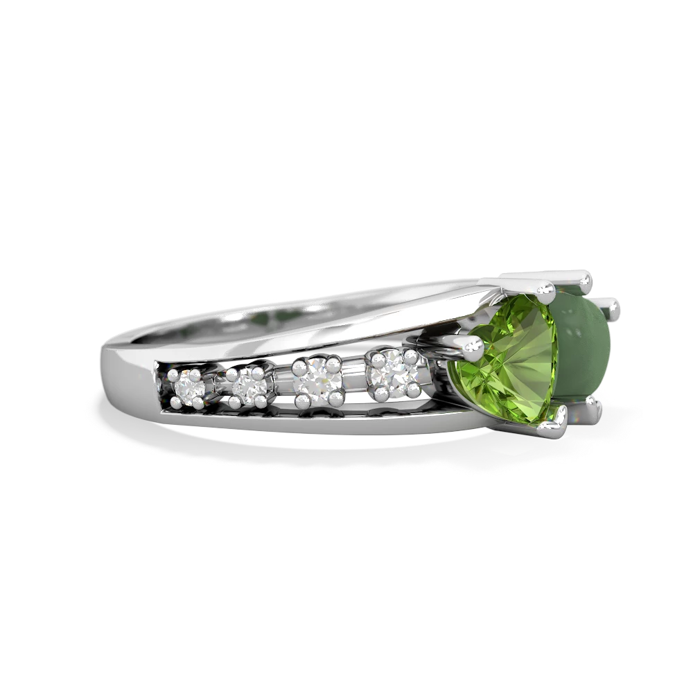 Peridot Heart To Heart 14K White Gold ring R3342