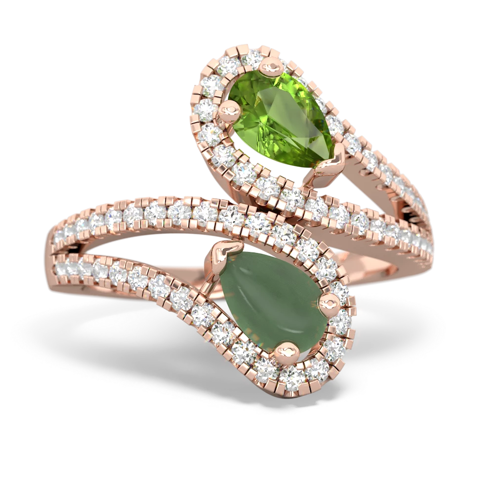 Peridot Diamond Dazzler 14K Rose Gold ring R3000