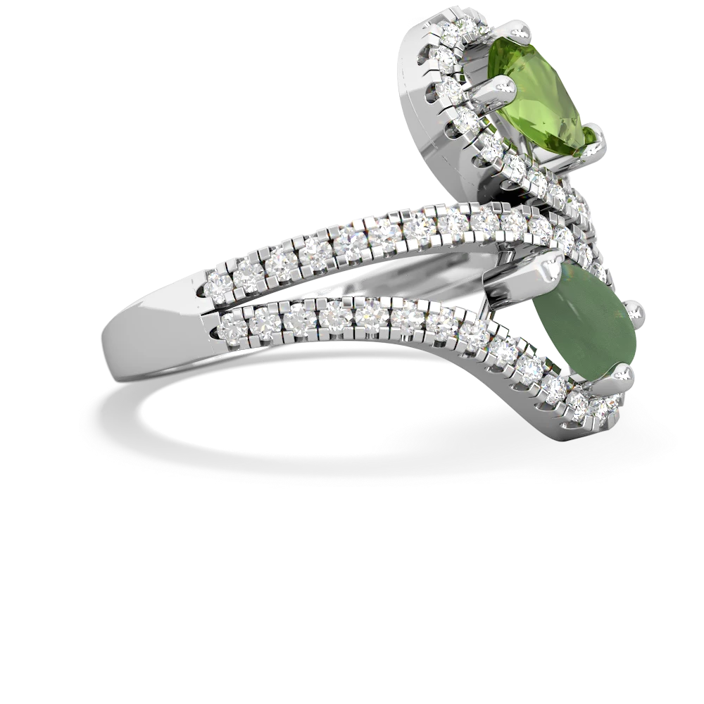 Peridot Diamond Dazzler 14K White Gold ring R3000