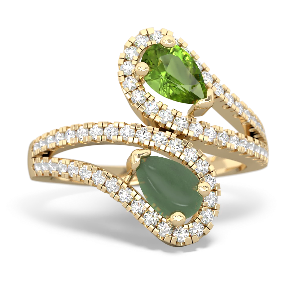 Peridot Diamond Dazzler 14K Yellow Gold ring R3000