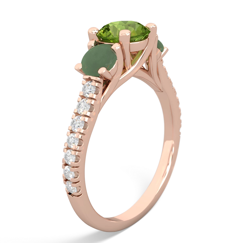 Peridot Pave Trellis 14K Rose Gold ring R5500