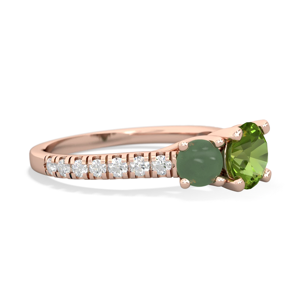 Peridot Pave Trellis 14K Rose Gold ring R5500