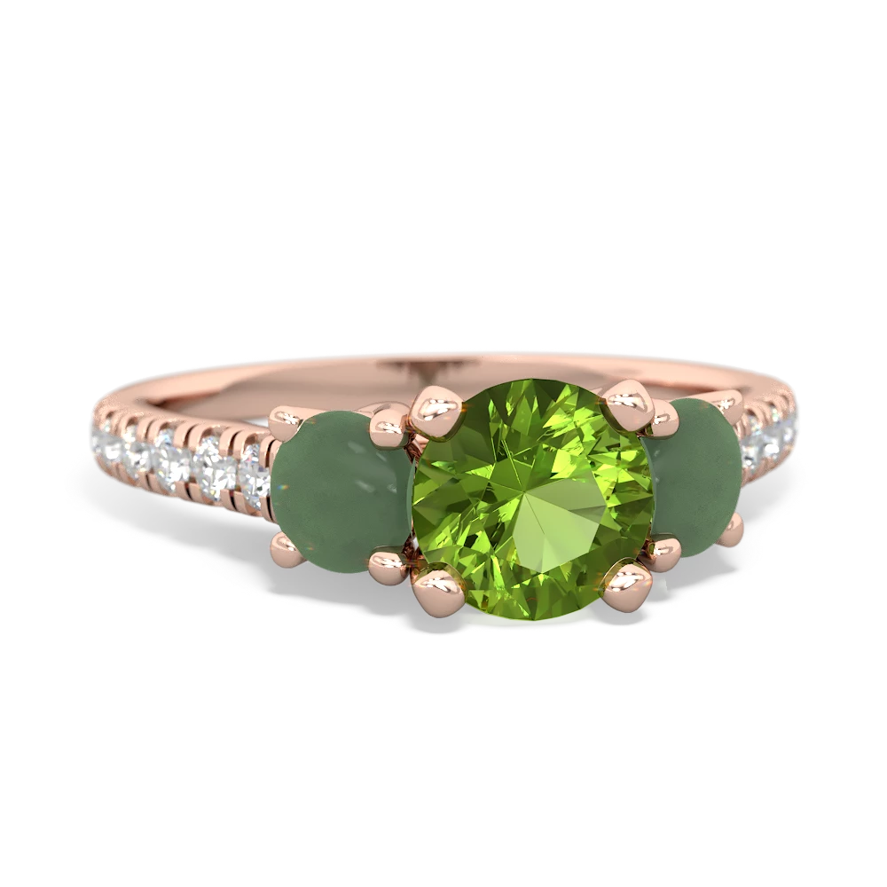 Peridot Pave Trellis 14K Rose Gold ring R5500