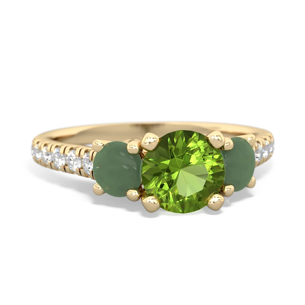 Peridot Pave Trellis 14K Yellow Gold ring R5500