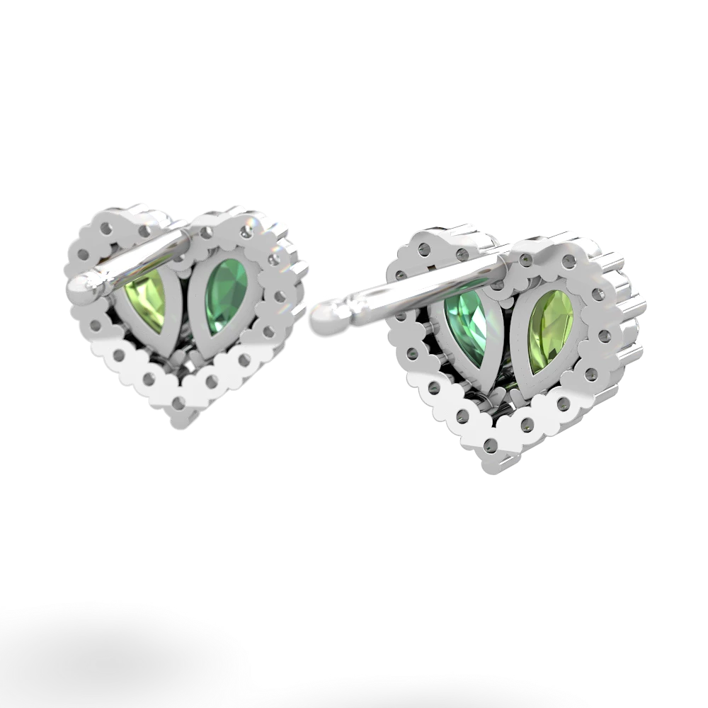 Peridot Halo 14K White Gold earrings E7008