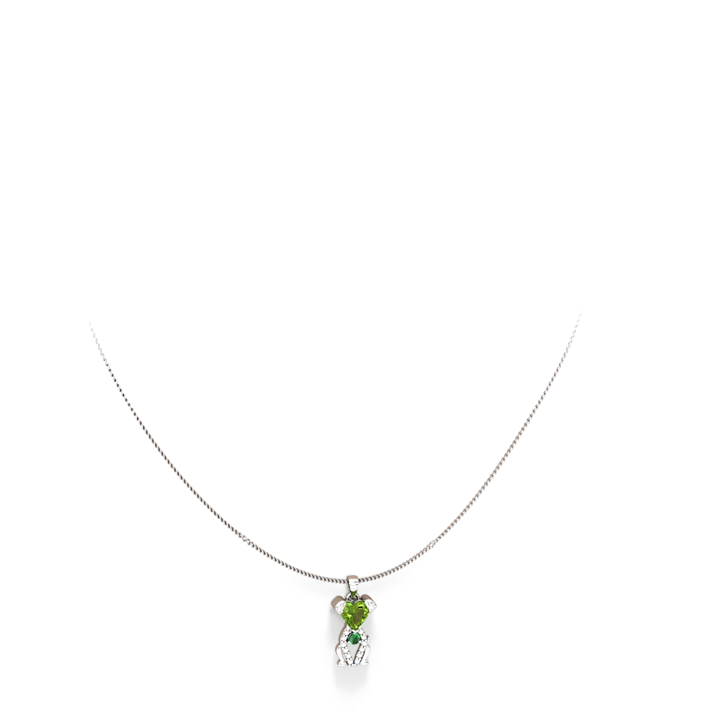 Peridot Puppy Love 14K White Gold pendant P5800