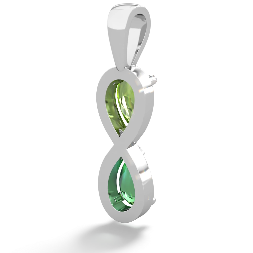 Peridot Infinity 14K White Gold pendant P5050