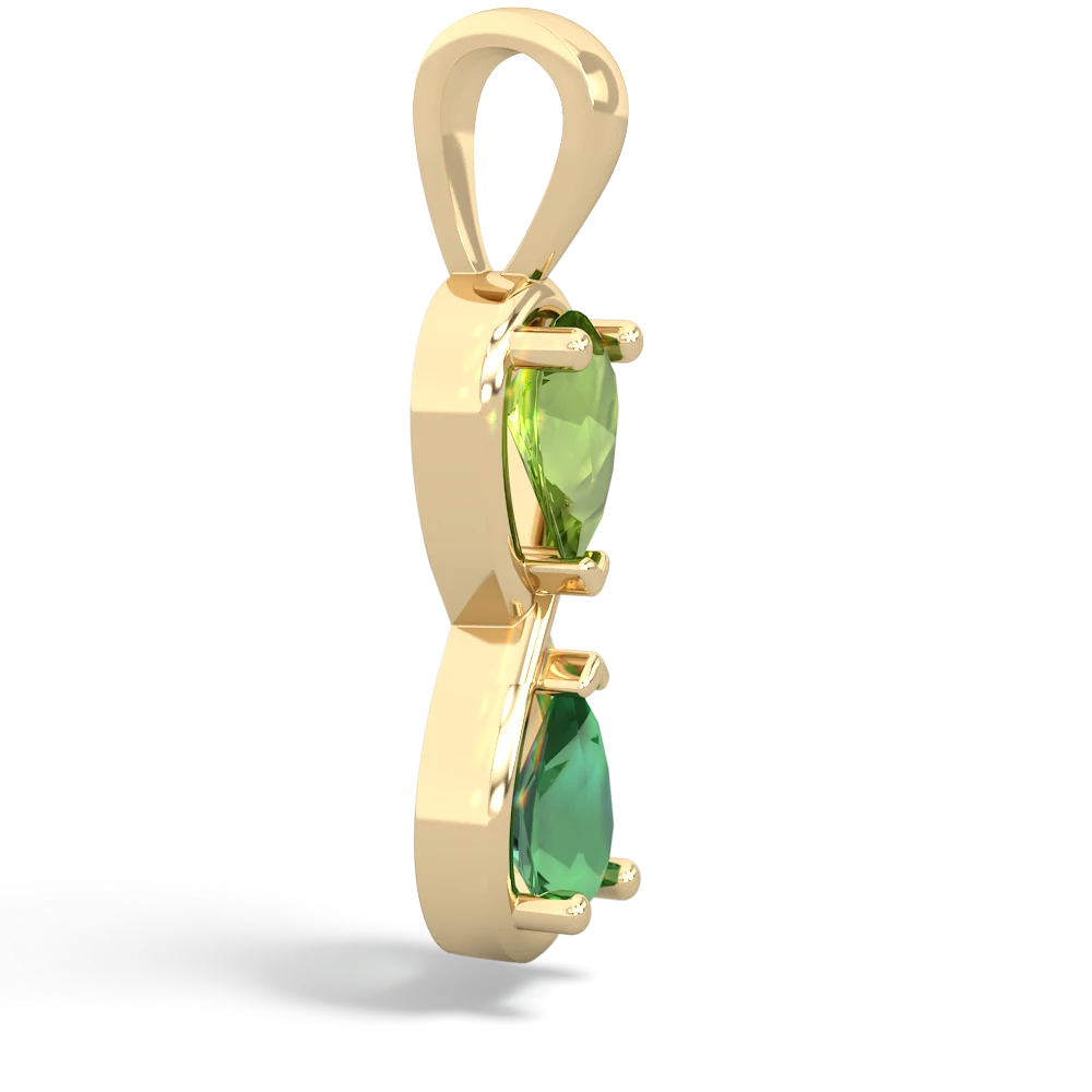 Peridot Infinity 14K Yellow Gold pendant P5050