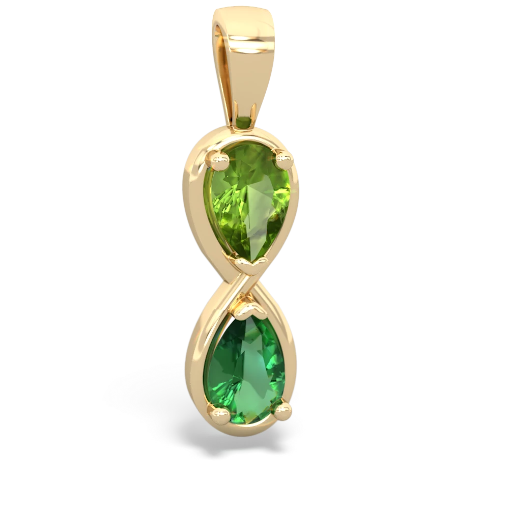 Peridot Infinity 14K Yellow Gold pendant P5050