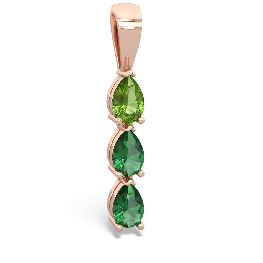 Peridot Dew Drops 14K Rose Gold pendant P2251