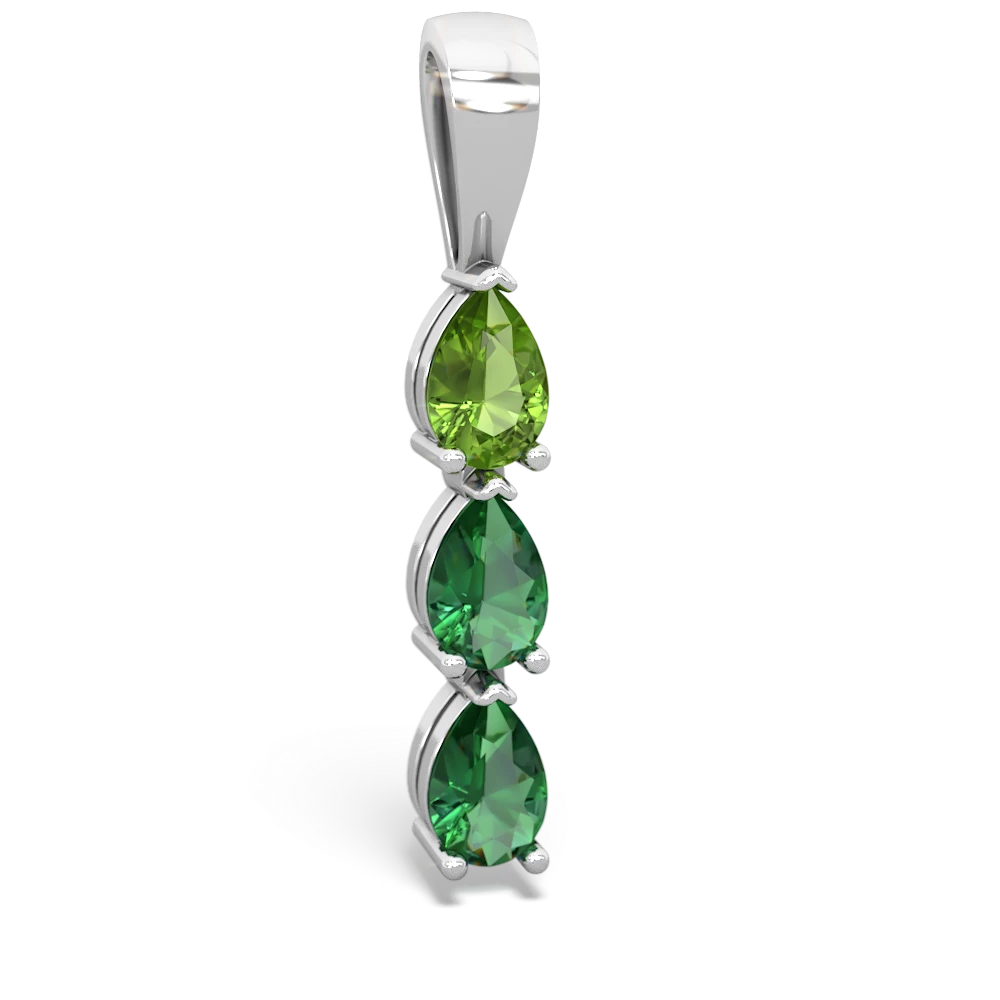 Peridot Dew Drops 14K White Gold pendant P2251