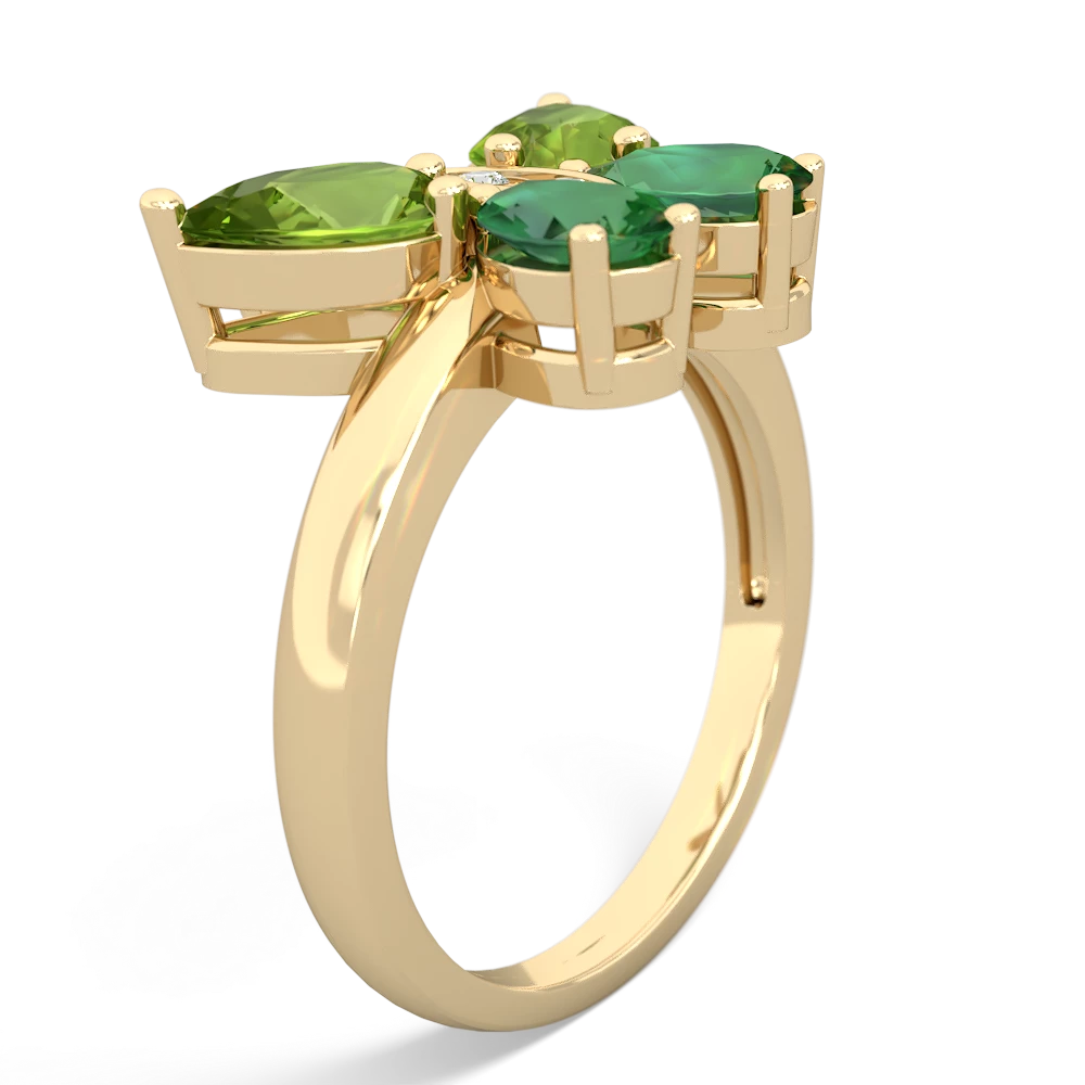 Peridot Butterfly 14K Yellow Gold ring R2215