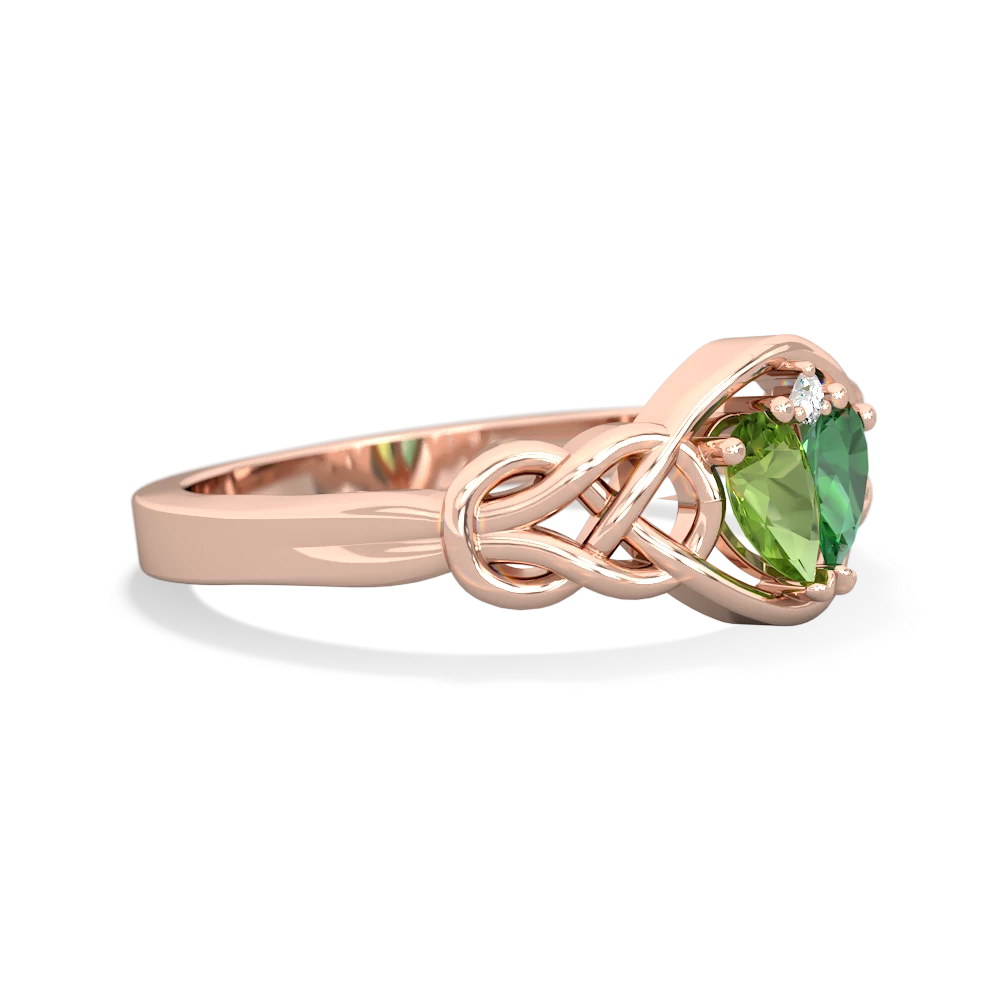 Peridot Celtic Love Knot 14K Rose Gold ring R5420