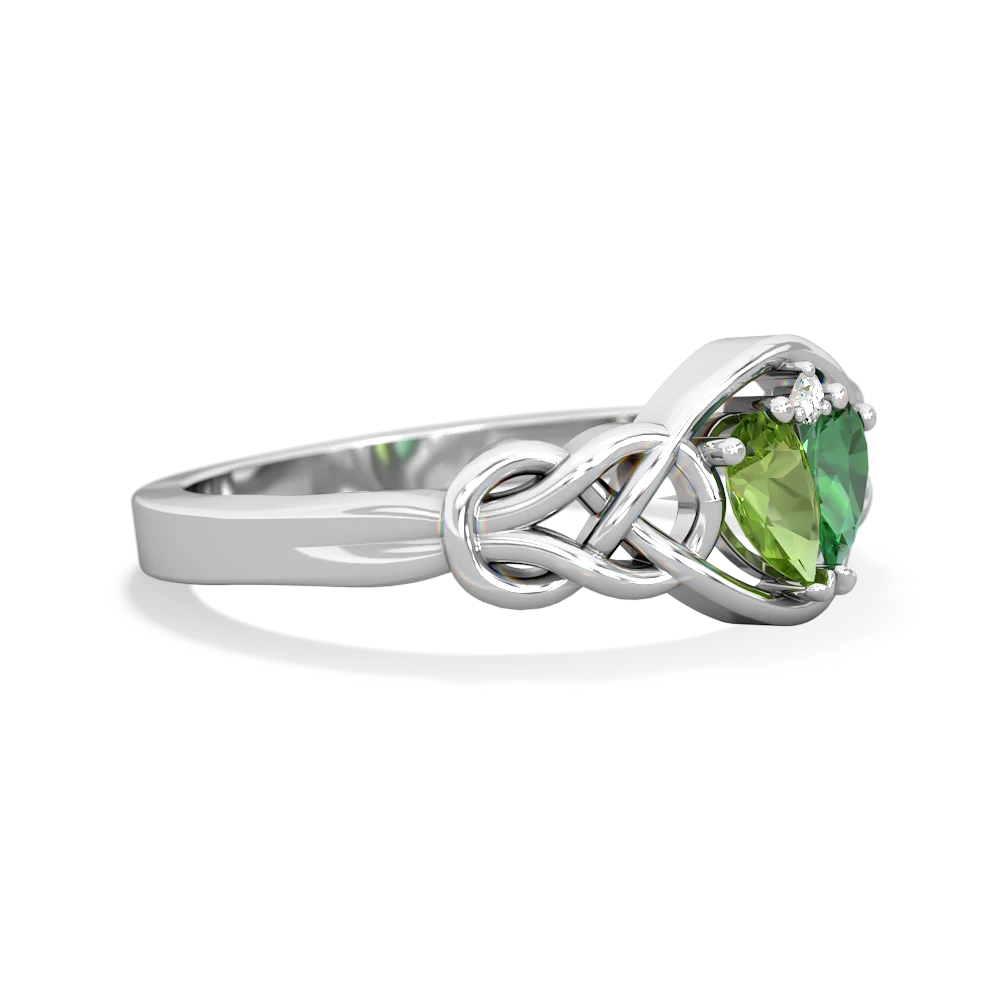 Peridot Celtic Love Knot 14K White Gold ring R5420