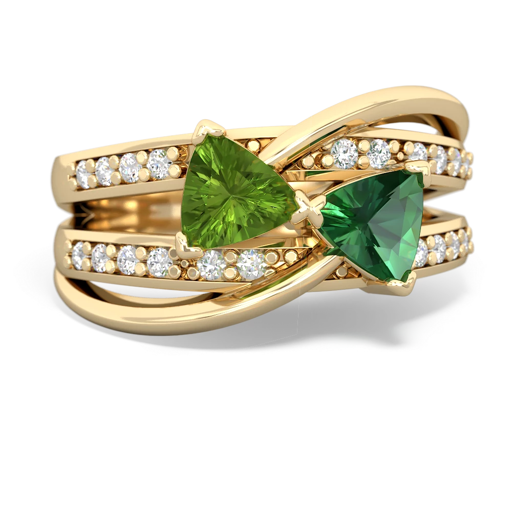 Peridot Bowtie 14K Yellow Gold ring R2360