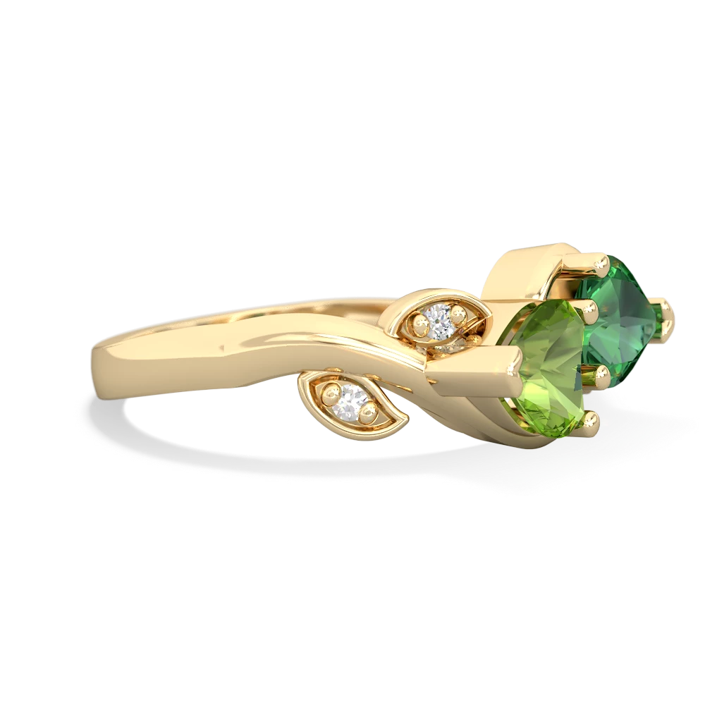 Peridot Floral Elegance 14K Yellow Gold ring R5790