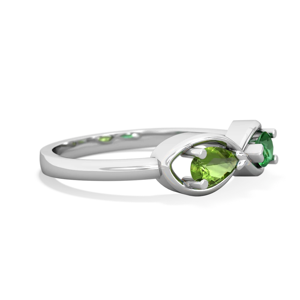 Peridot Infinity 14K White Gold ring R5050