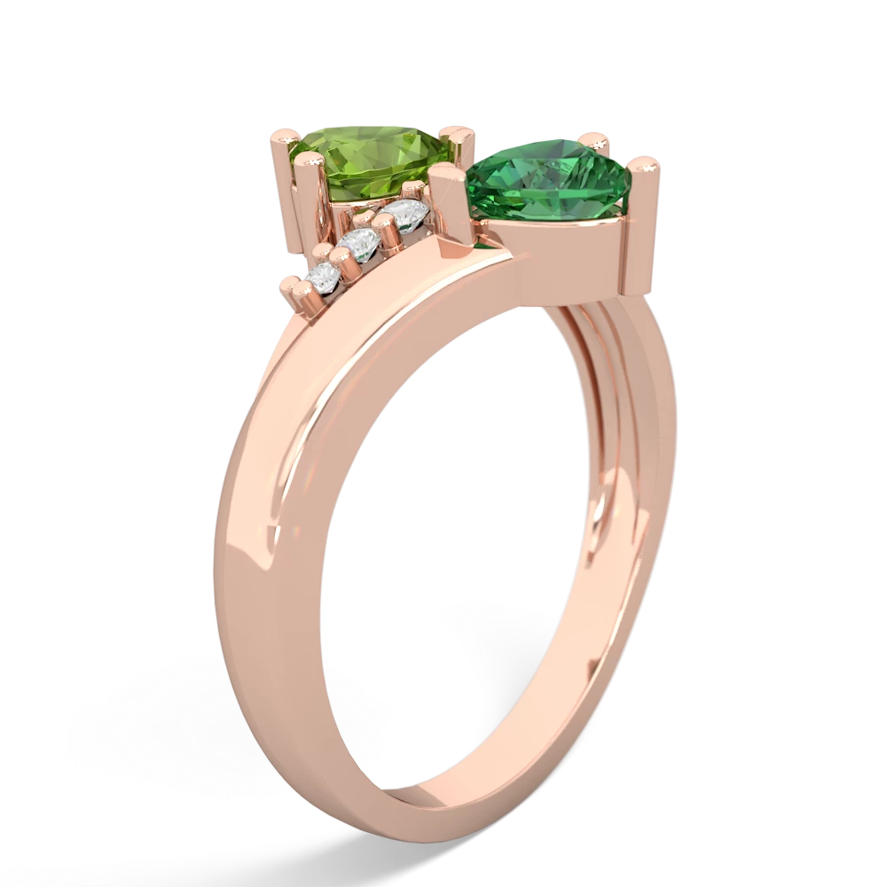 Peridot Heart To Heart 14K Rose Gold ring R2064