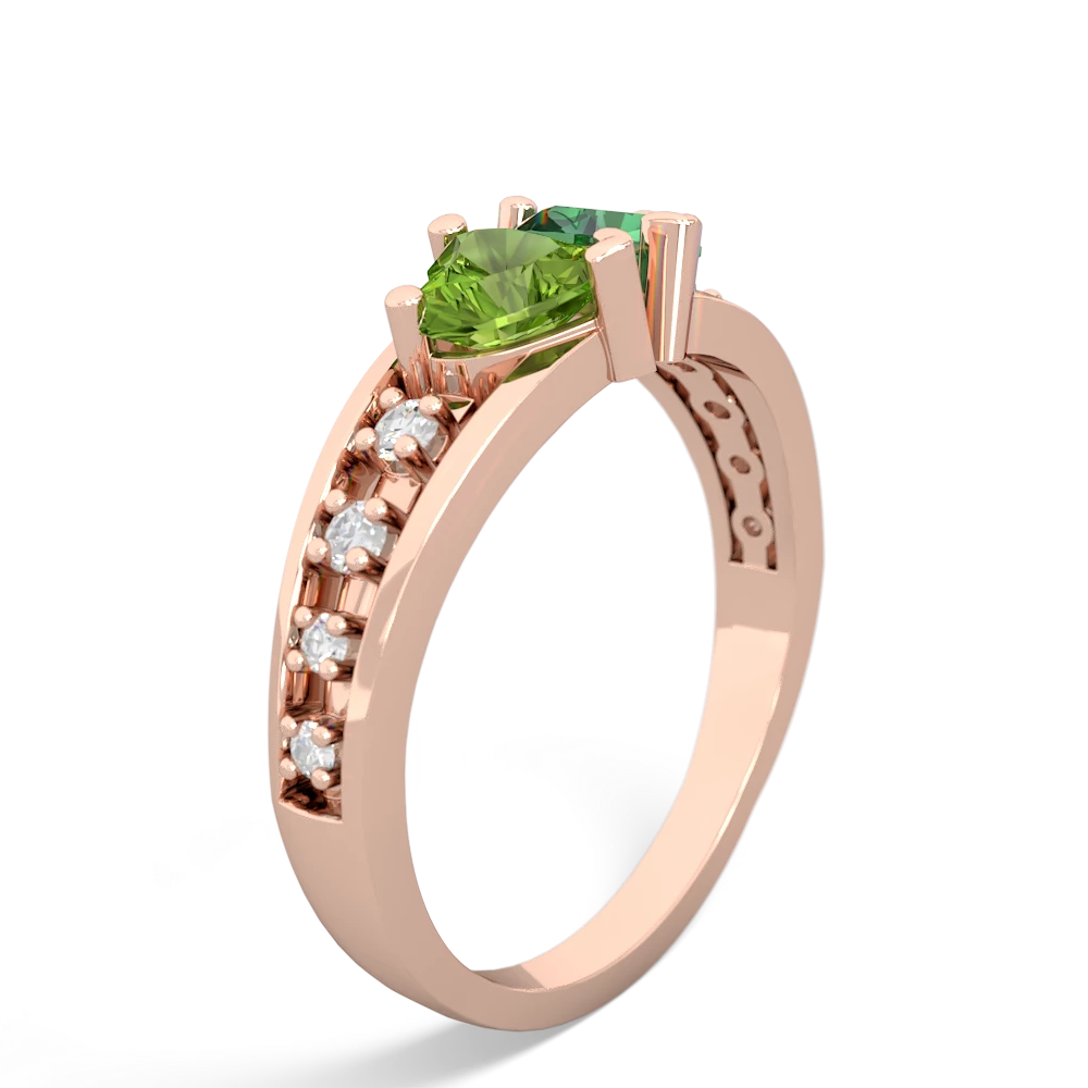 Peridot Heart To Heart 14K Rose Gold ring R3342