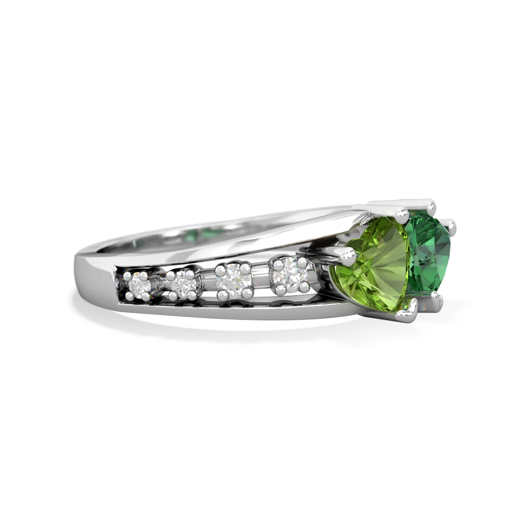 Peridot Heart To Heart 14K White Gold ring R3342