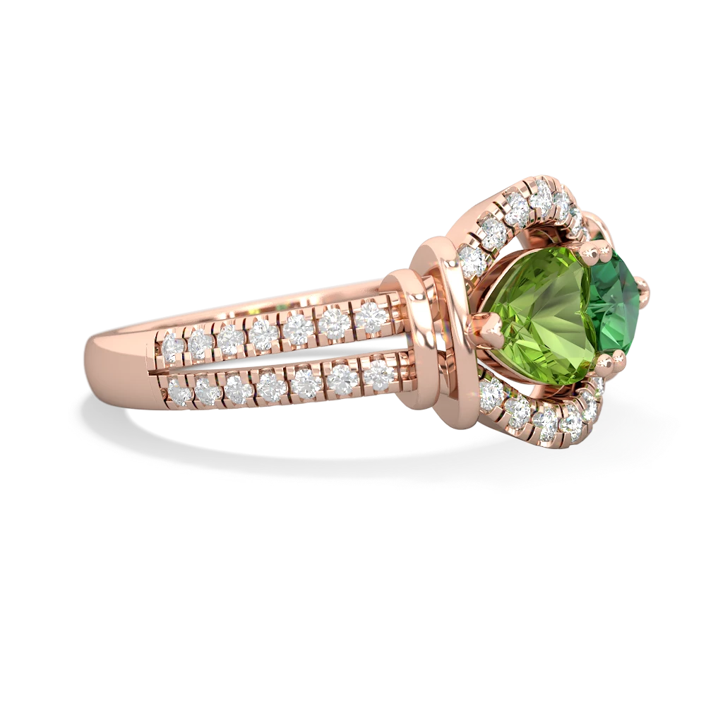 Peridot Art-Deco Keepsake 14K Rose Gold ring R5630