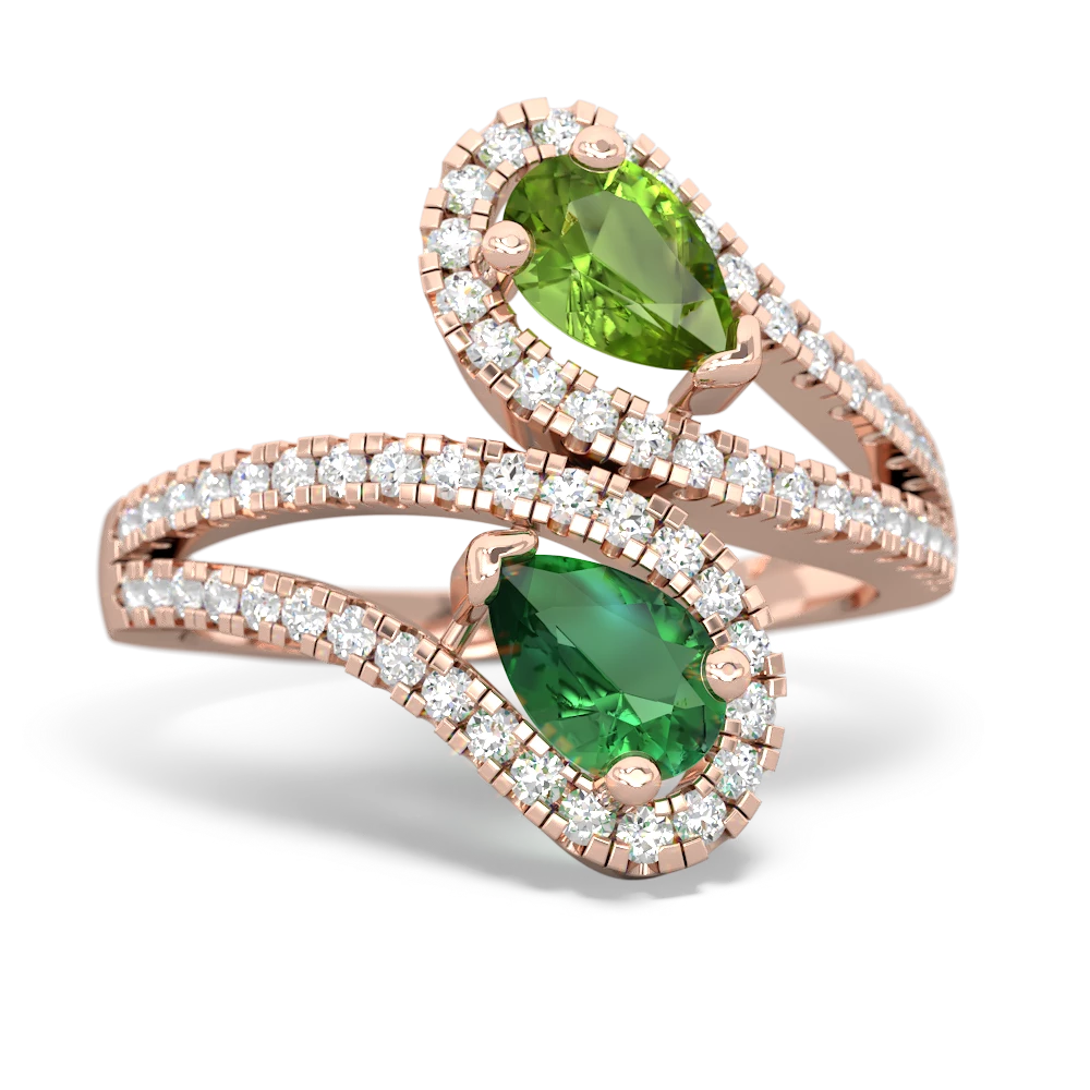 Peridot Diamond Dazzler 14K Rose Gold ring R3000