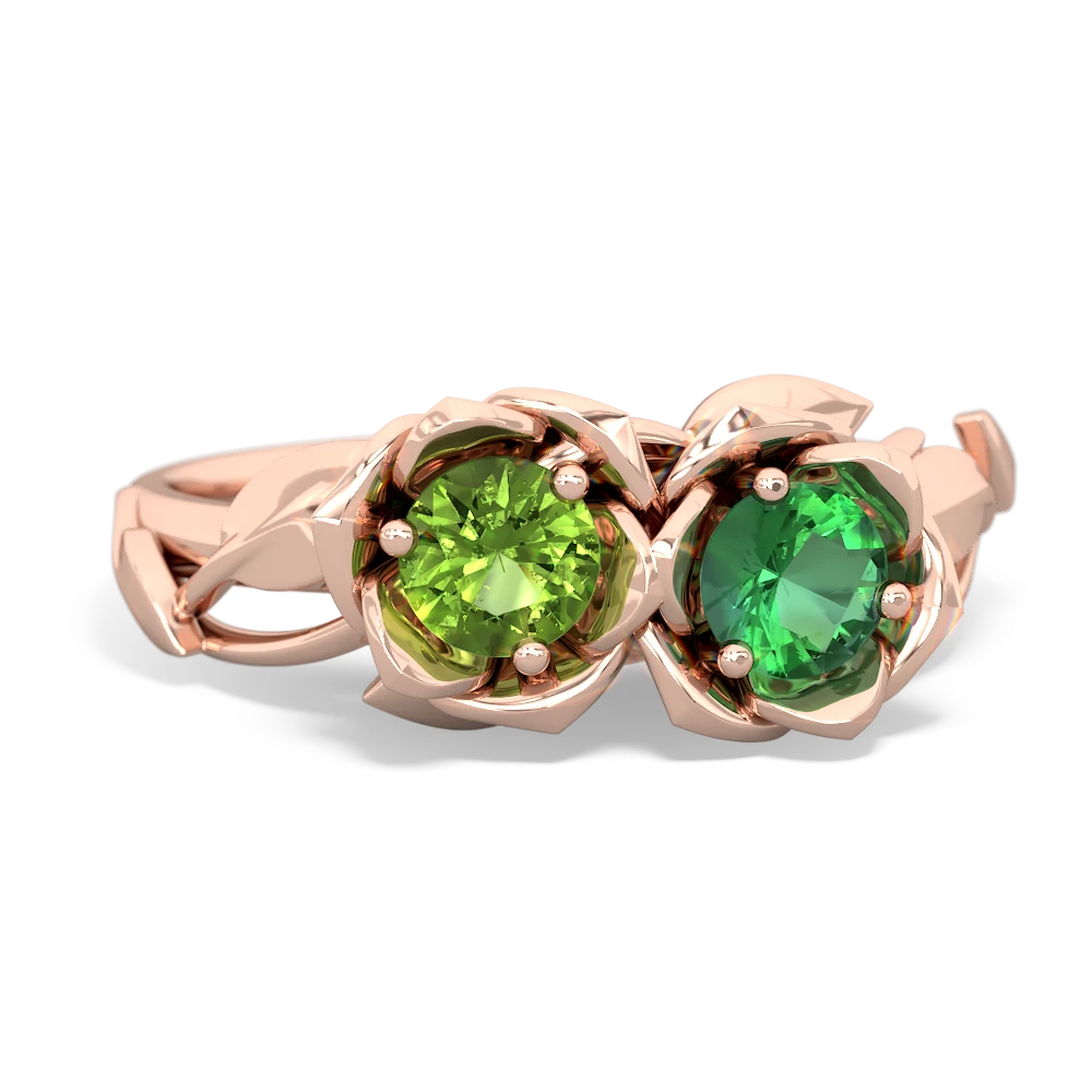 Peridot Rose Garden 14K Rose Gold ring R5510