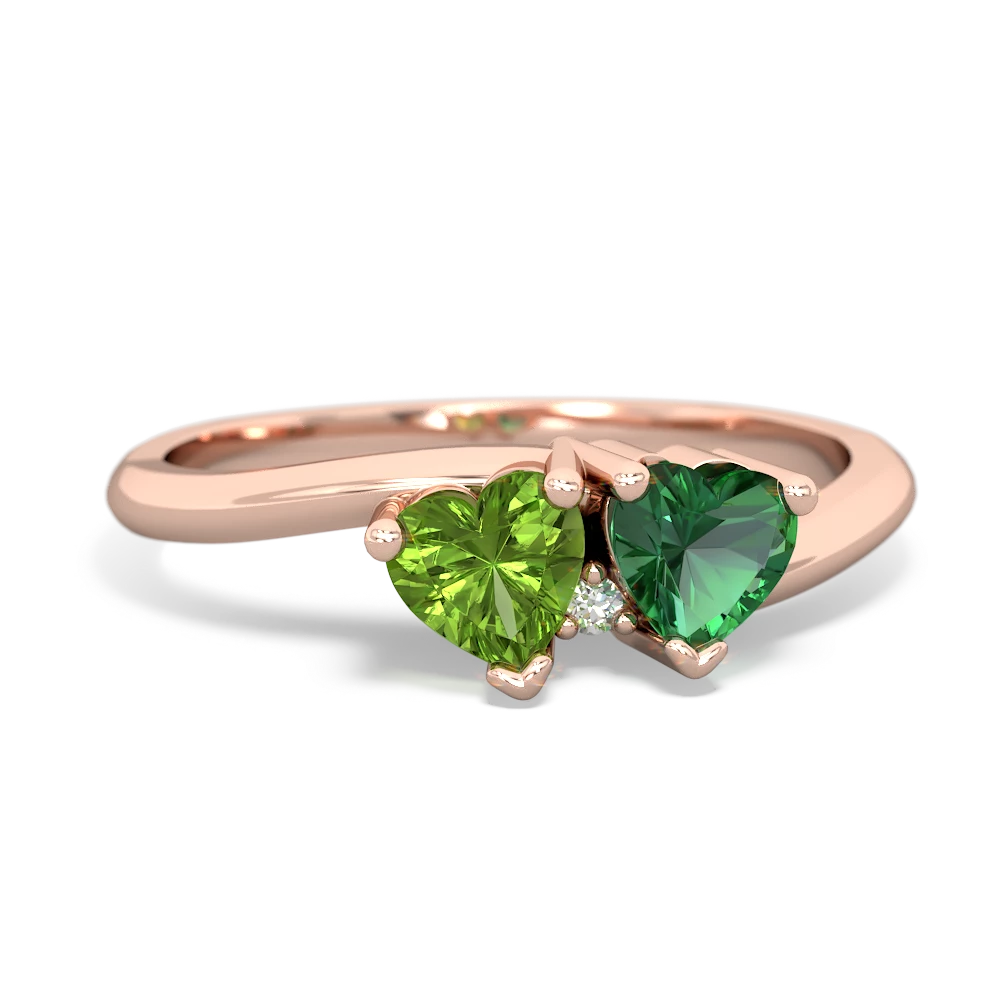 Peridot Sweethearts 14K Rose Gold ring R5260