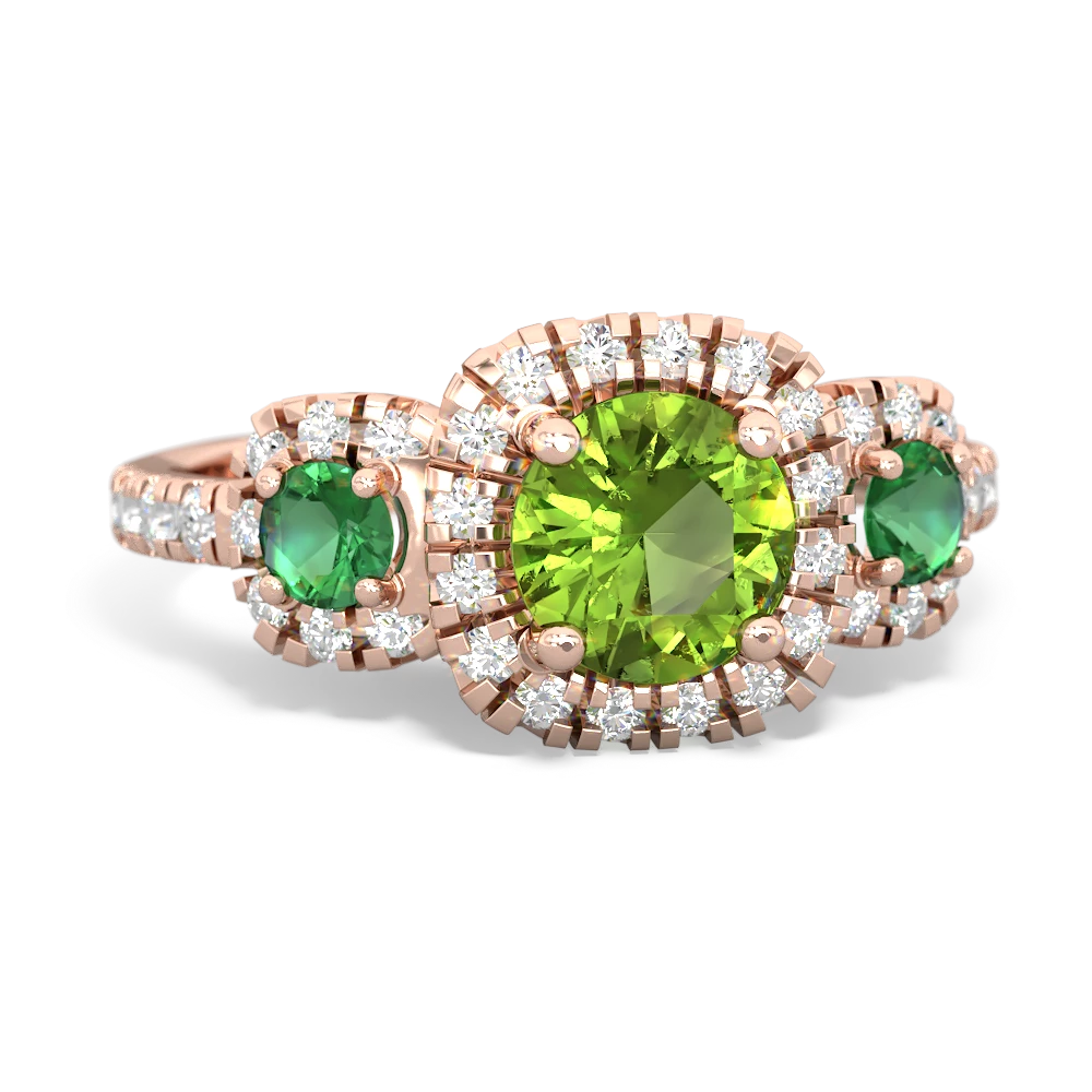 Peridot Regal Halo 14K Rose Gold ring R5350