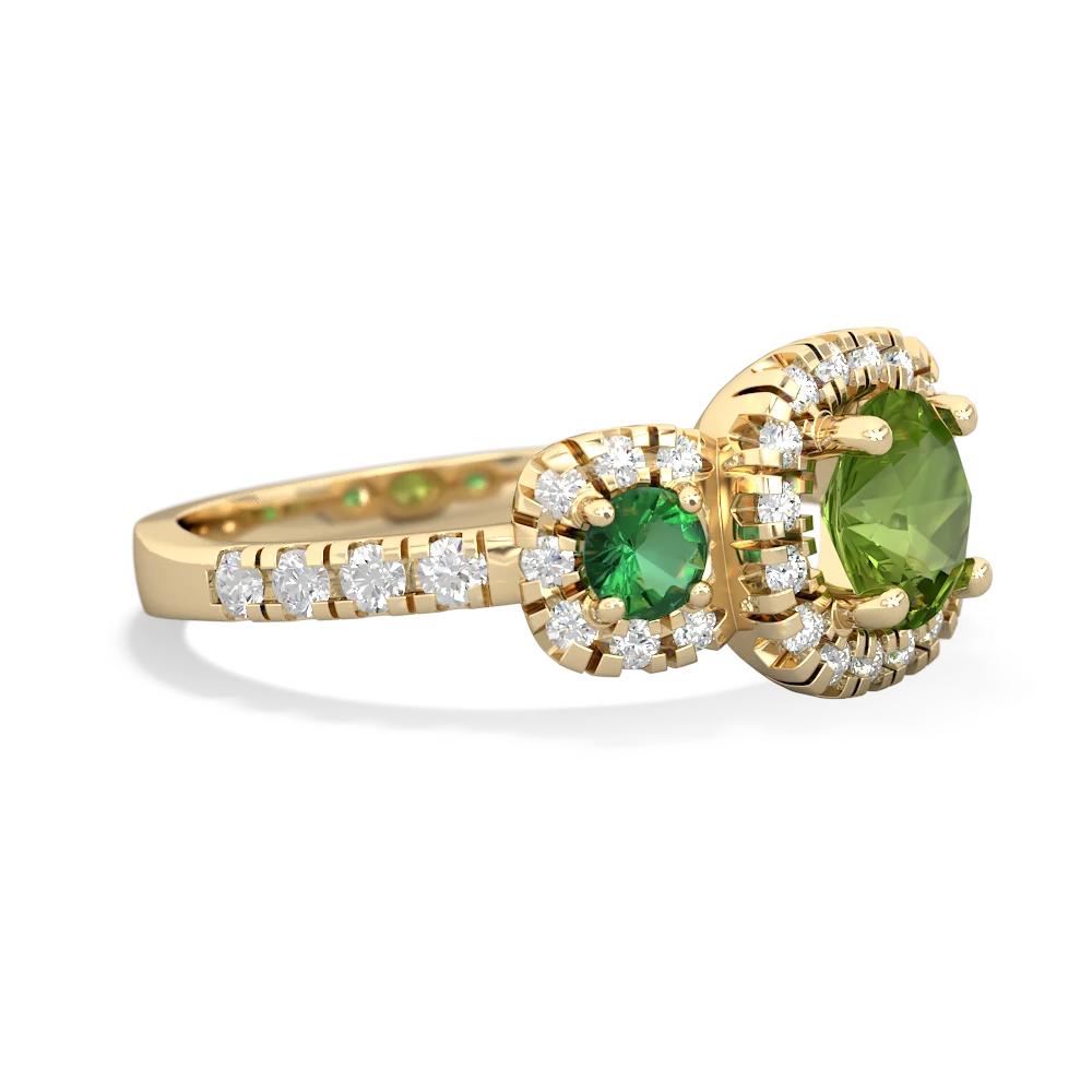 Peridot Regal Halo 14K Yellow Gold ring R5350