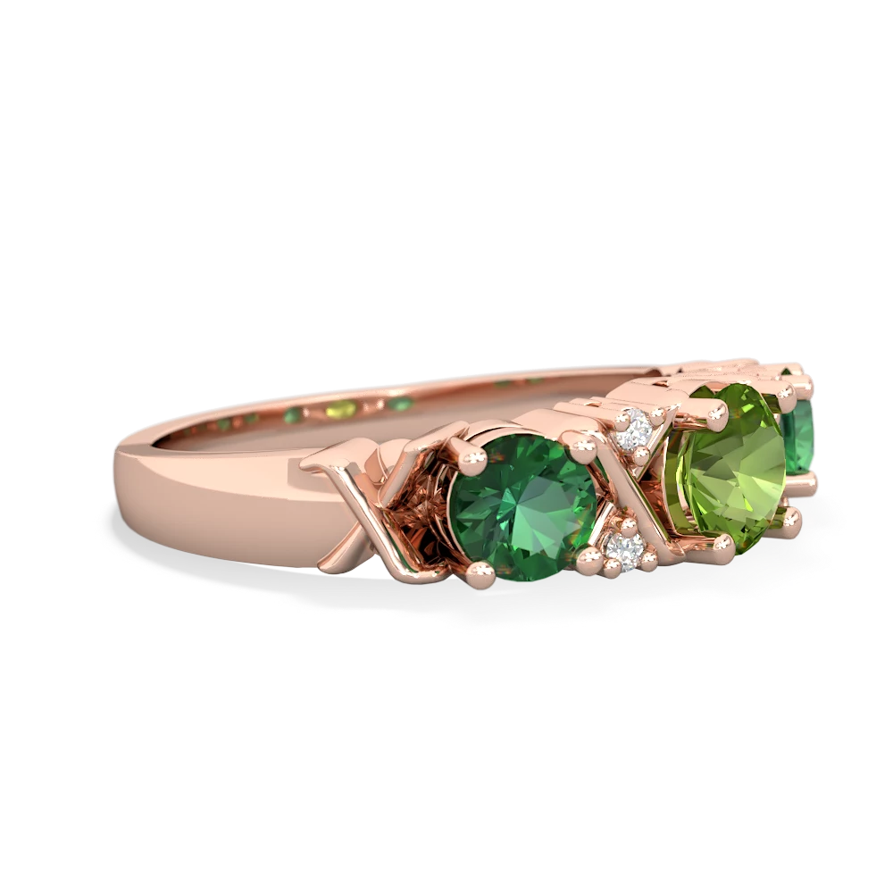 Peridot Hugs And Kisses 14K Rose Gold ring R5016