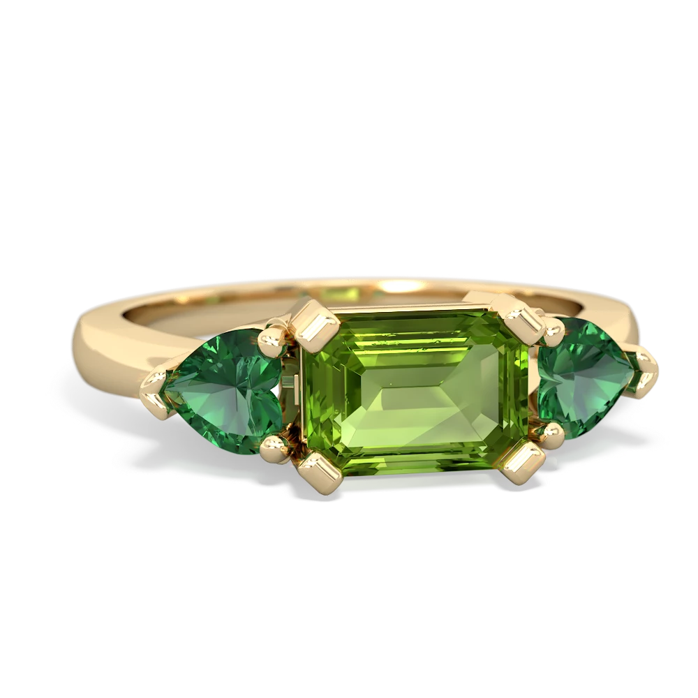 Peridot Three Stone 14K Yellow Gold ring R5235