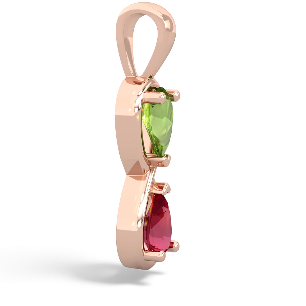 Peridot Infinity 14K Rose Gold pendant P5050