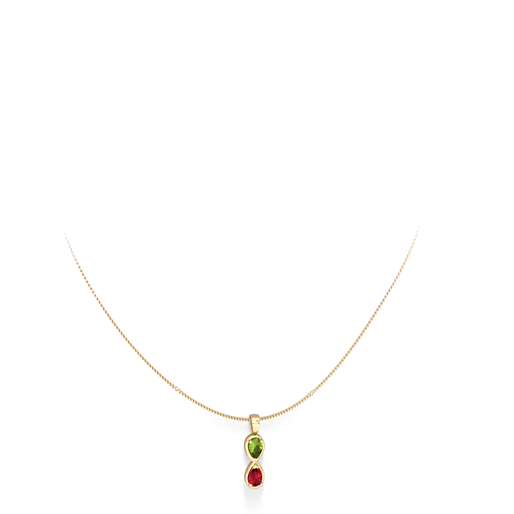 Peridot Infinity 14K Yellow Gold pendant P5050