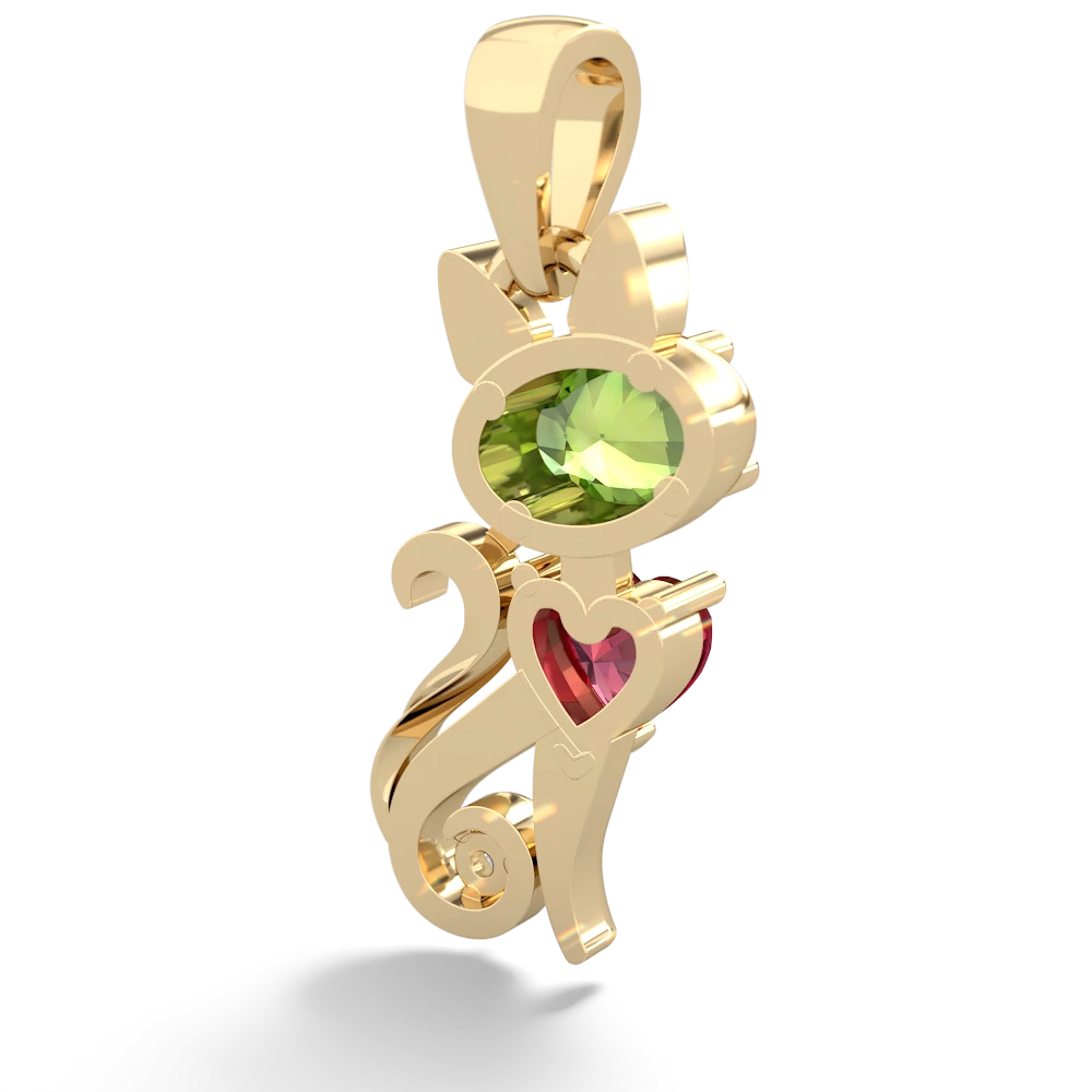 Peridot Kitten 14K Yellow Gold pendant P5780