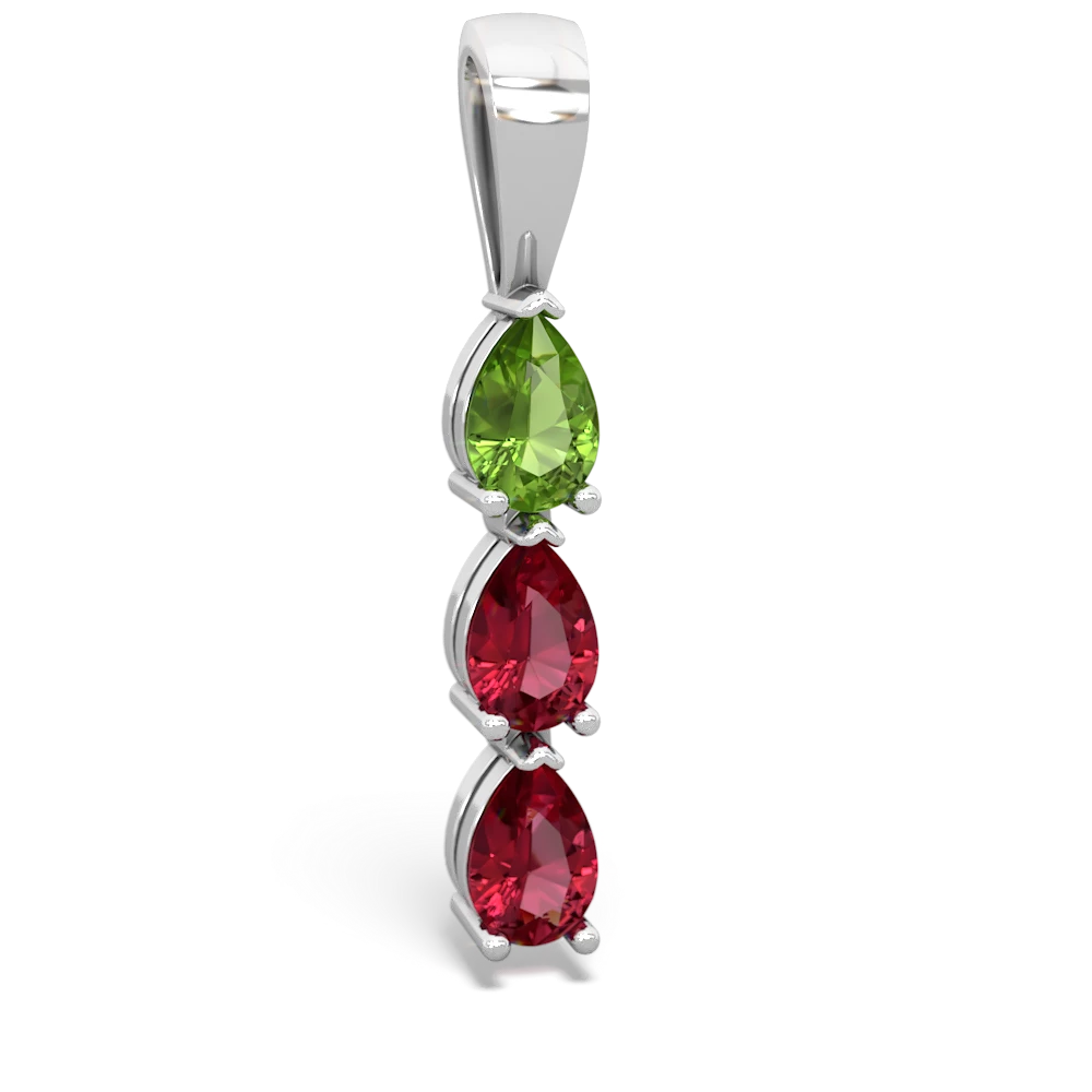 Peridot Dew Drops 14K White Gold pendant P2251